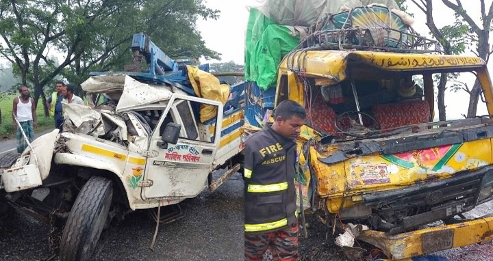 সিরাজগঞ্জে পিকআপ ও ট্রাকের সংঘর্ষে শিশুসহ নিহত ৪