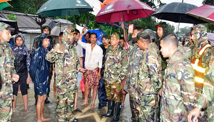 চট্টগ্রাম-বান্দরবানে বন্যা পরিস্থিতি মোকাবিলায় সেনা মোতায়েন