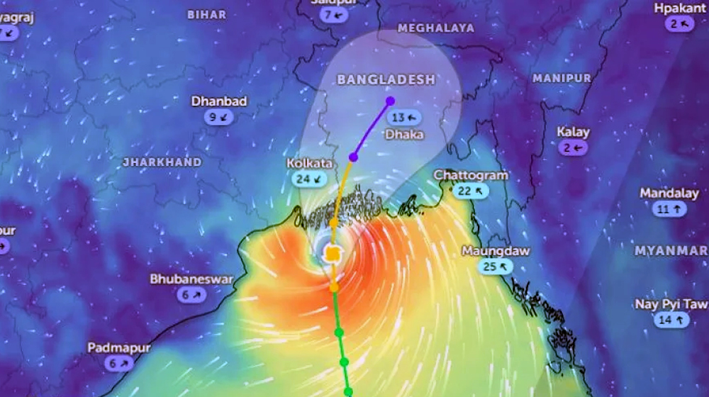 পায়রা থেকে ১৮০ কিমি দূরে ‘রেমাল’