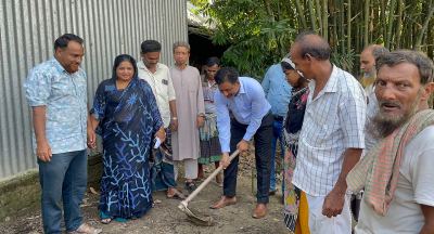 গোয়ালঘরে বসবাস করা সোহেল-ঝর্ণার পাশে প্রশাসন, ঘর-দোকান নির্মাণ শুরু