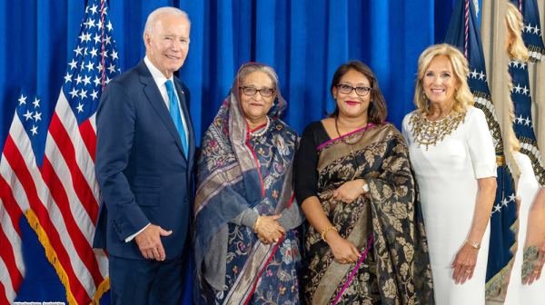 বাইডেনের সংবর্ধনা অনুষ্ঠানে প্রধানমন্ত্রী শেখ হাসিনা
