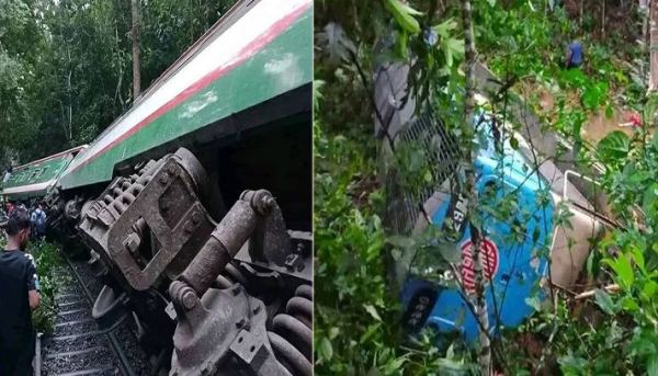 লাউয়াছড়া বনে ট্রেন লাইনচ্যুত