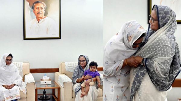প্রধানমন্ত্রীকে জড়িয়ে কাঁদলেন জাওয়াদের মা