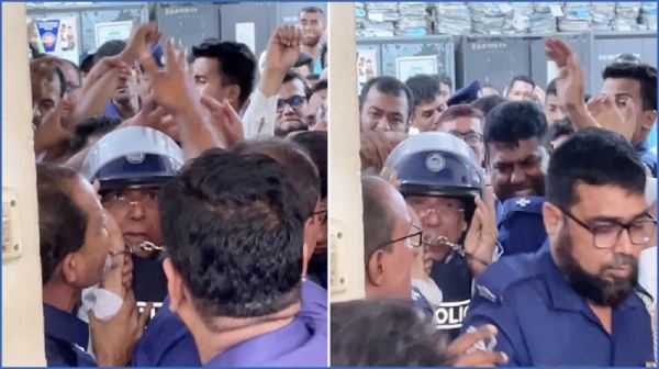 আদালত থেকে নেওয়ার পথে আনিসুল হককে চড়-থাপ্পড়