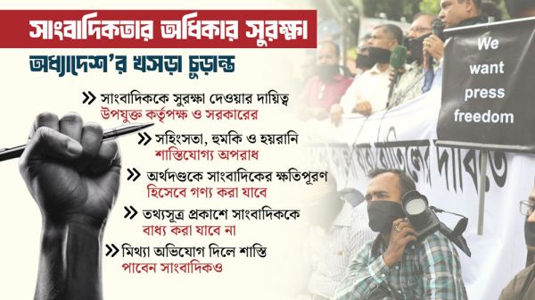 সাংবাদিক নির্যাতনে সর্বোচ্চ ৫ বছরের জেল