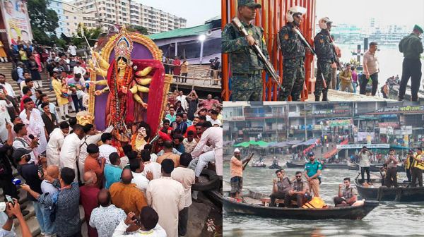 ১৬ হাজারের বেশি পুলিশি নিরাপত্তায় ঢাকায় প্রতিমা বিসর্জন