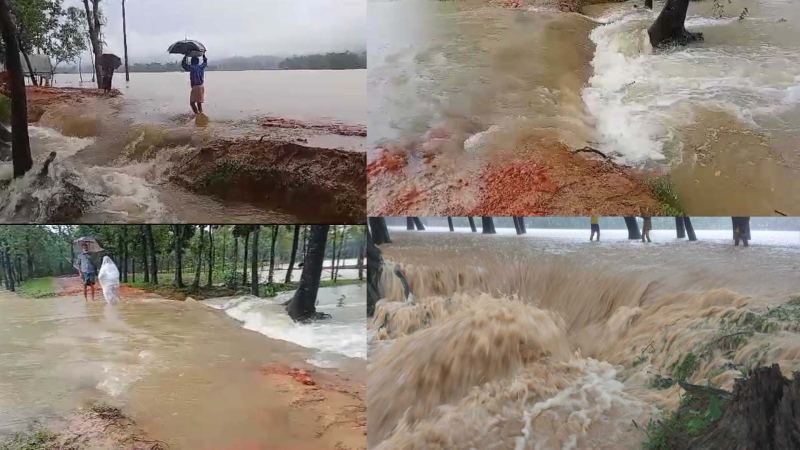 টানা বর্ষণে সুনামগঞ্জের লোকালয় প্লাবিত