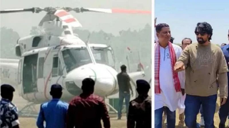 হেলিকপ্টারে আগুন, অল্পের জন্য প্রাণে রক্ষা পেলেন দেব