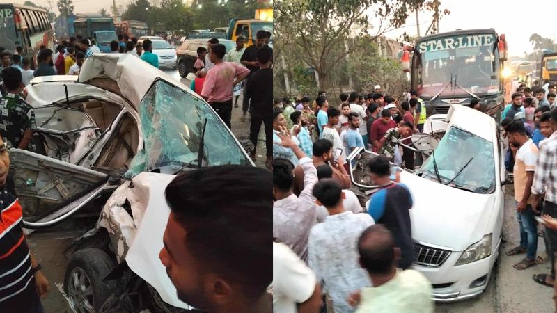 কুমিল্লায় বাসচাপায় প্রাইভেটকারের ৫ যাত্রী নিহত